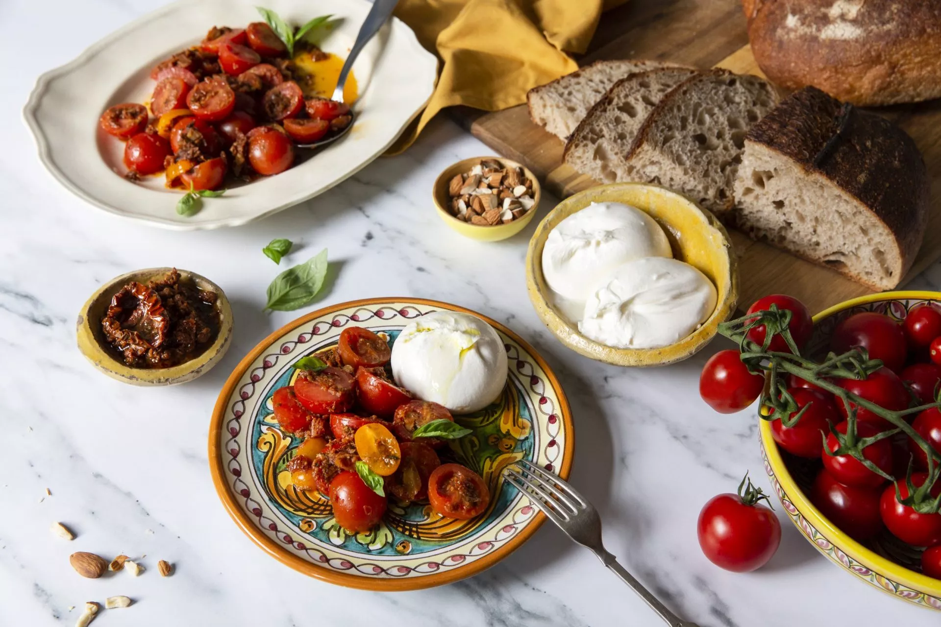 Sicilian Pesto Trapanese, Cherry Tomatoes and Mozzarella Strazzanti